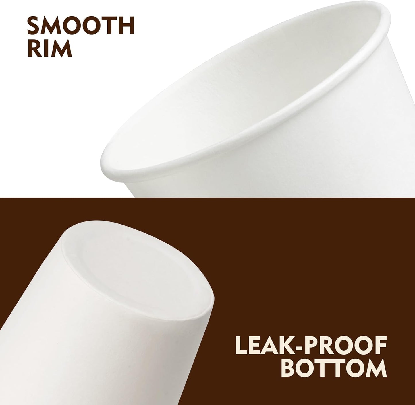 YEEHAW 3 oz 600 Pack Disposable Paper Coffee Bathroom Cups, Small White Mouthwash Cup for Bathroom