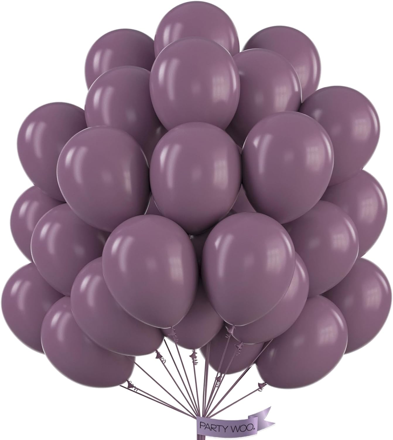 PartyWoo Dusty Purple Balloons 50 pcs 12 Inch Matte Mauve Dark Purple Latex Helium Balloons for Wedding Baby Shower Gender Reveal Graduation Butterfly Birthday Party Decorations Purple-F50