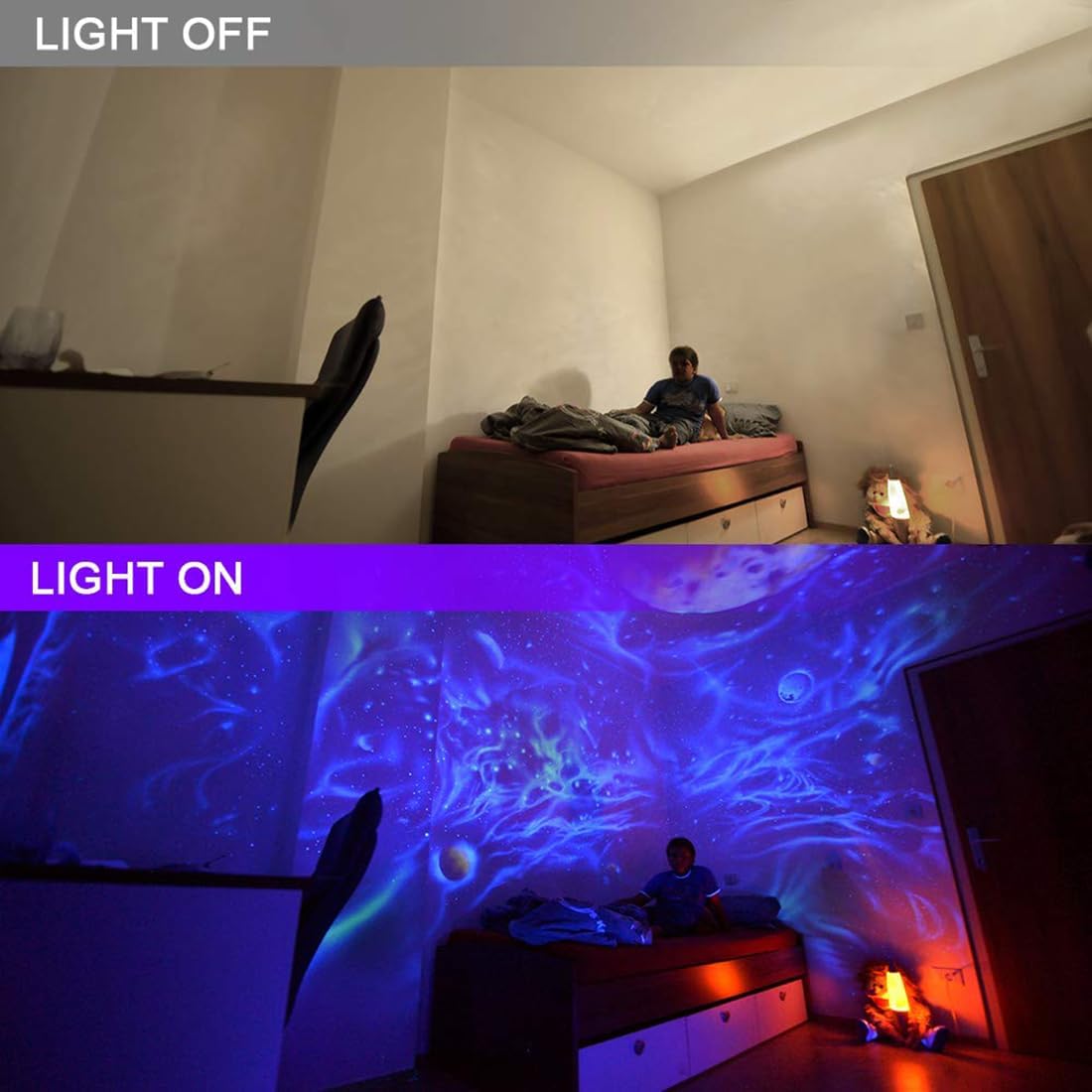 MELPO Black Light 80W Blacklight Flood Light Outdoor for Glow Party, Halloween Decoration, Body Paint, Fluorescent Poster, Stage Lighting，Neon Glow, IP66, US-Plug-Switch-5.9Ft Cord(4 Pack)