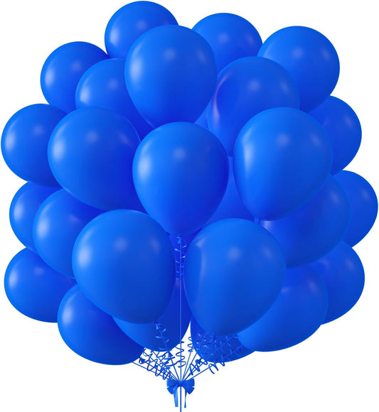 KALOR 12 Inch Royal Blue Balloons, 50 Pcs Latex Helium Balloons for Kid's Birthday Party, Baby Shower, Wedding, Graduate Party Decorations