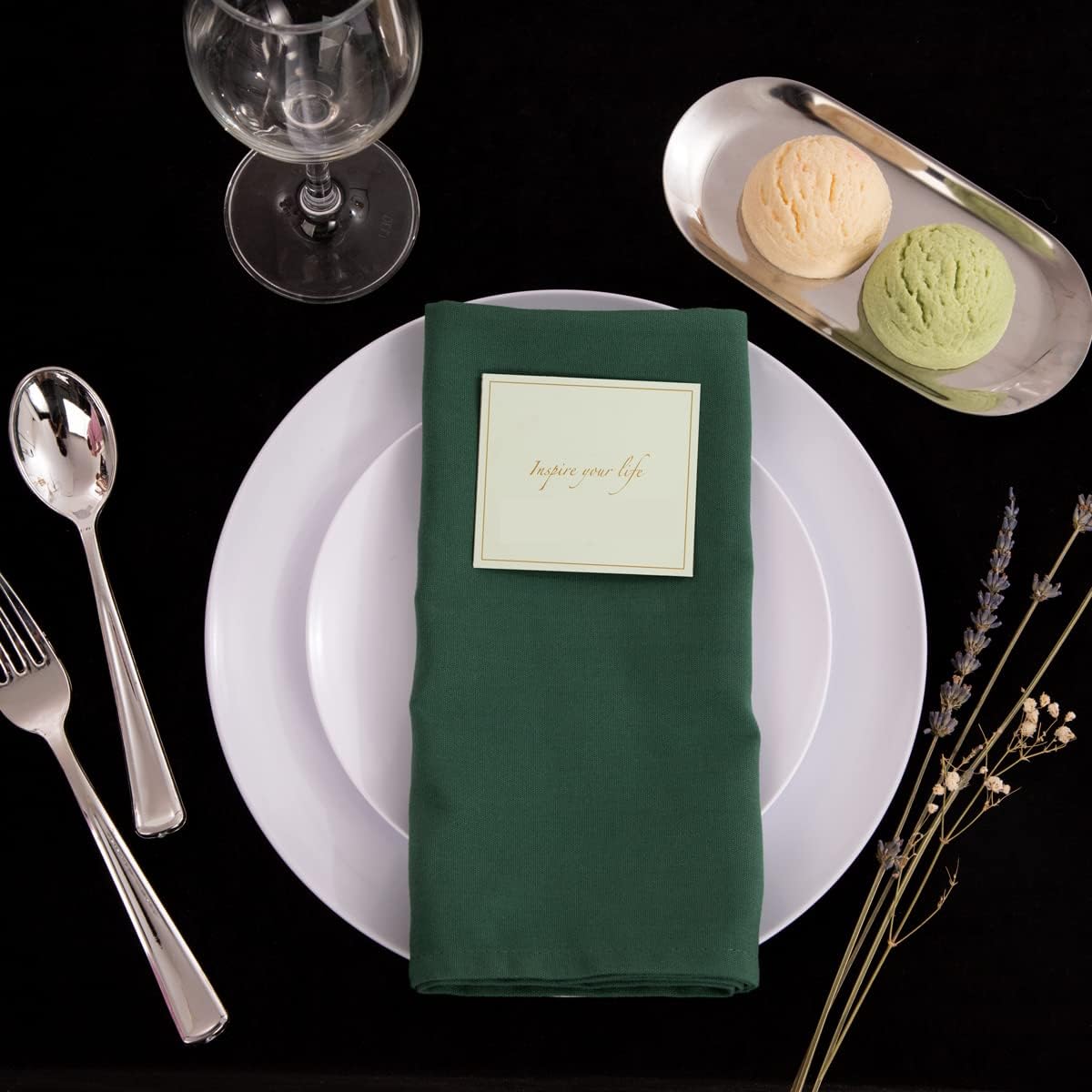 PULOTE 100PCS White Plastic Plates Disposable - Heavyweight 50 White Dinner & 50 Dessert/Salad Plates for Wedding, Party