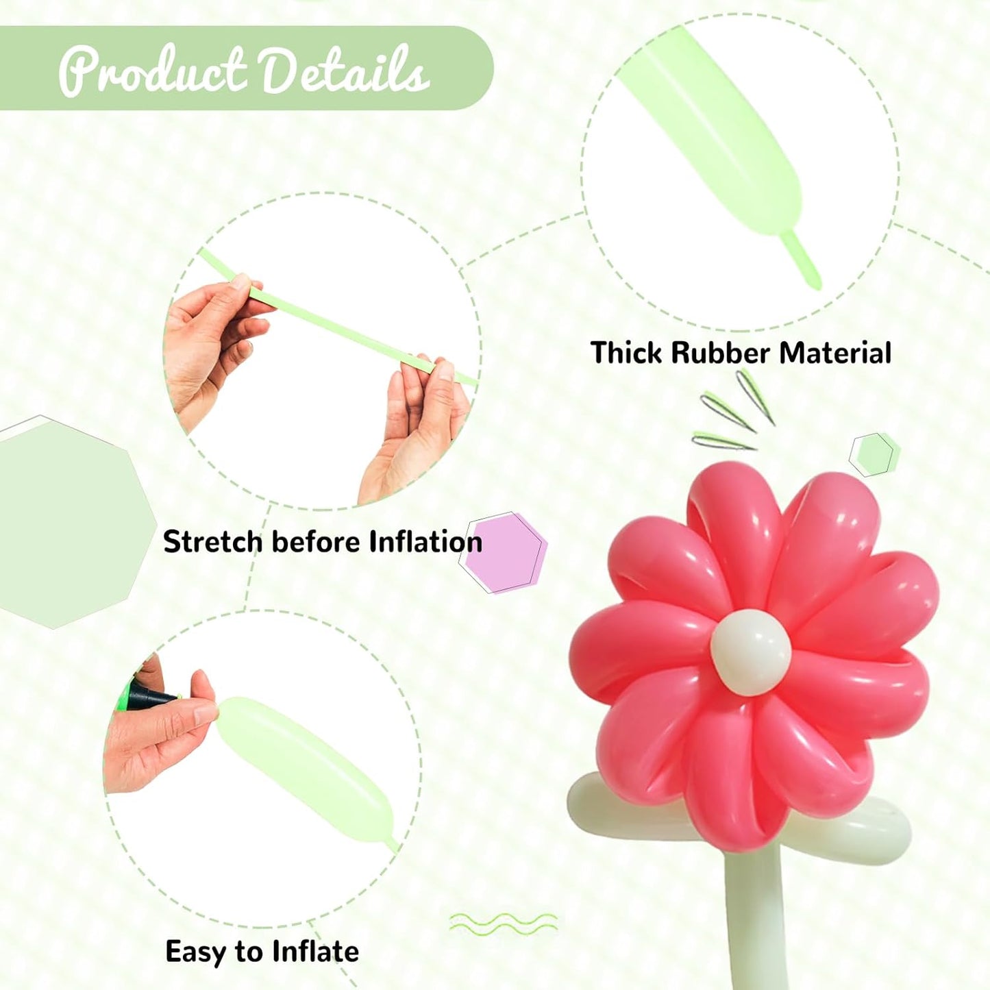 100Pcs Pastel Green 260 Balloons, Long Balloon for Tying Balloon Arch, Long Skinny Balloons for Twisting Ballons Animal balloons Birthday Party Wedding Festival Decorations