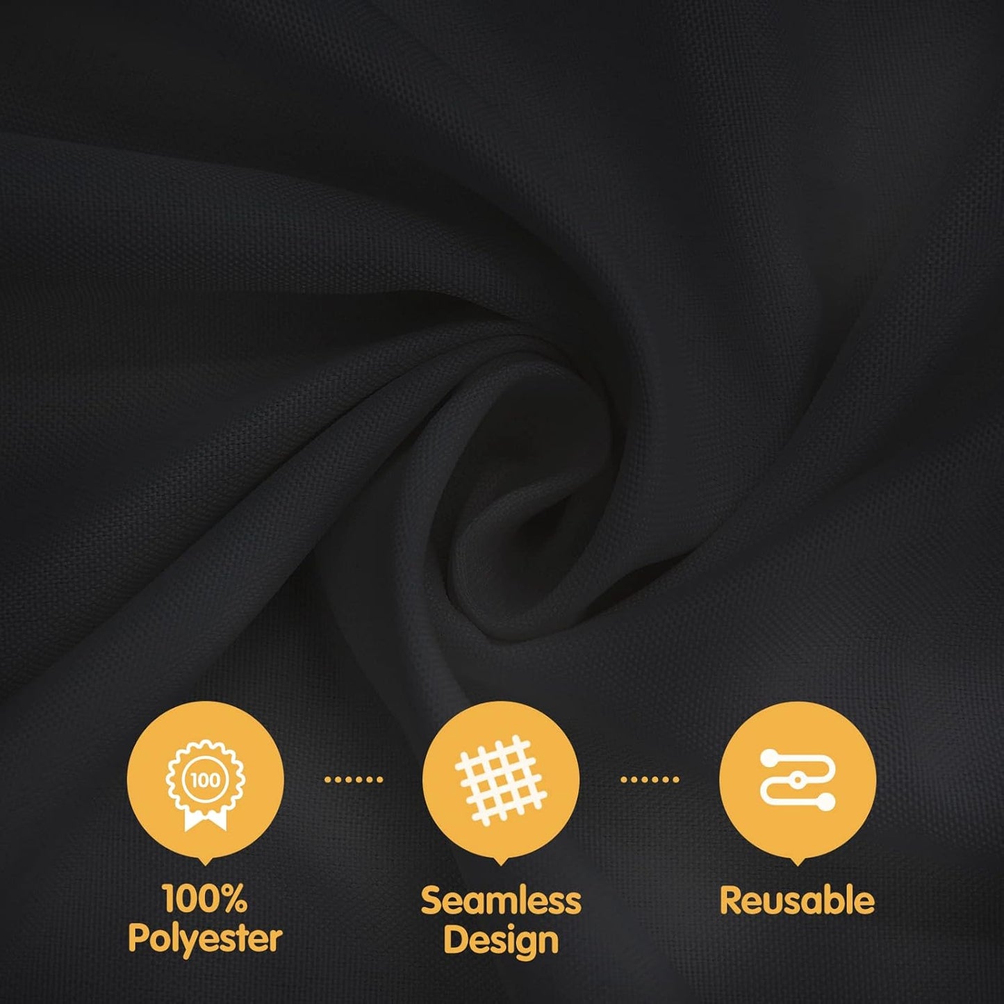 BRILLMAX 4 Pack Black Tablecloths for 8 Foot Rectangle Tables 90 x 156 Inch - 8ft Rectangular Bulk Linen Polyester Fabric Washable Cloth Cover for Wedding Reception Banquet Birthday Party