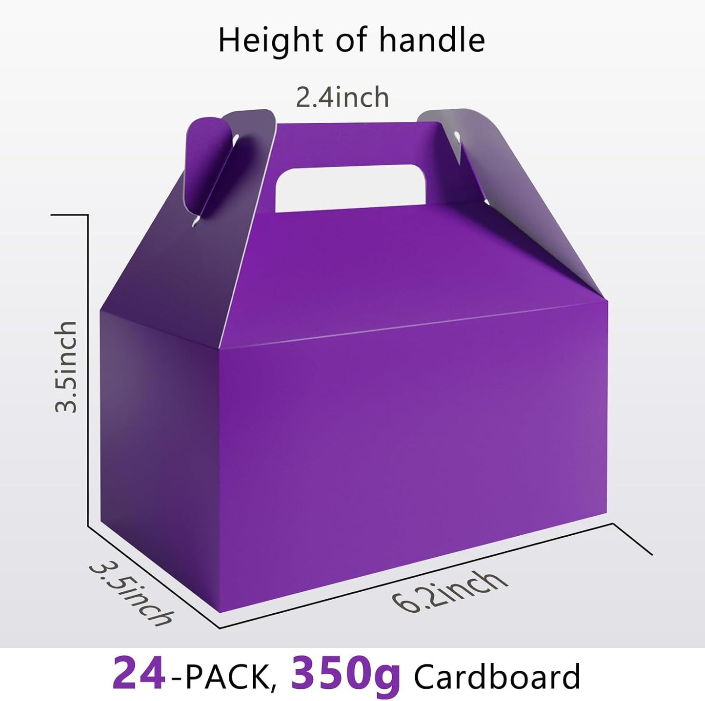XAGLVV 24 Pack Dark Purple Gable Boxes with Handles 6.2x3.5x3.5 Inch Paper Party Favor Gift Box forElegant Events Bridal Showers Graduation Parties Mystery Themes