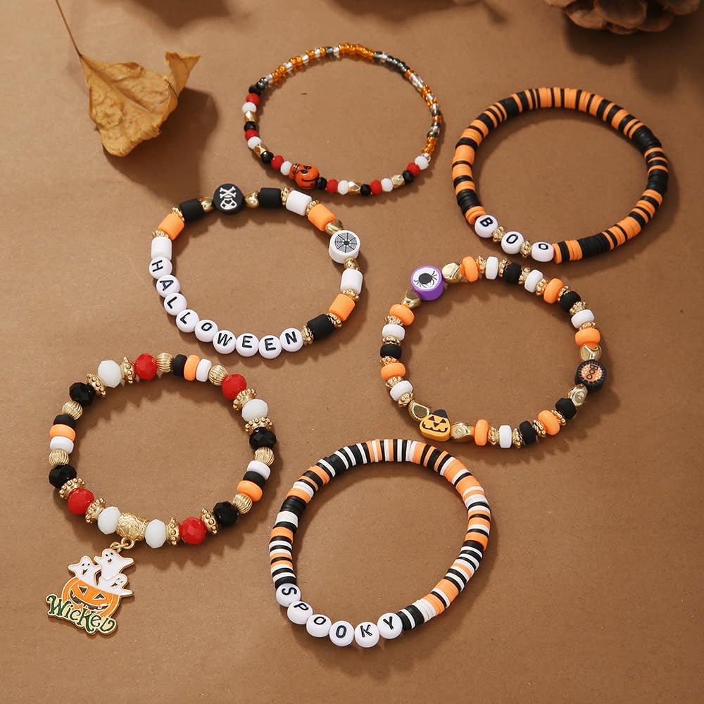 Friendship Bracelets for Women - Heishi Surfer Colorful Smile Evil Eye Clay Beaded Stretch Bracelets Elastic Layering - Stackable Boho Disc Y2K Aesthetic Summer Jewelry Set.