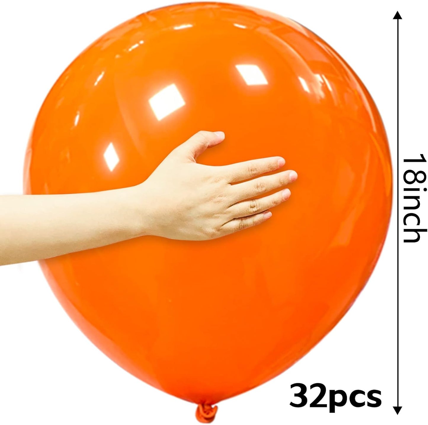 32Pcs Orange Big Balloons 18 Inch, Round Large Latex Party Balloons for Birthday Wedding Decorations. (orange)