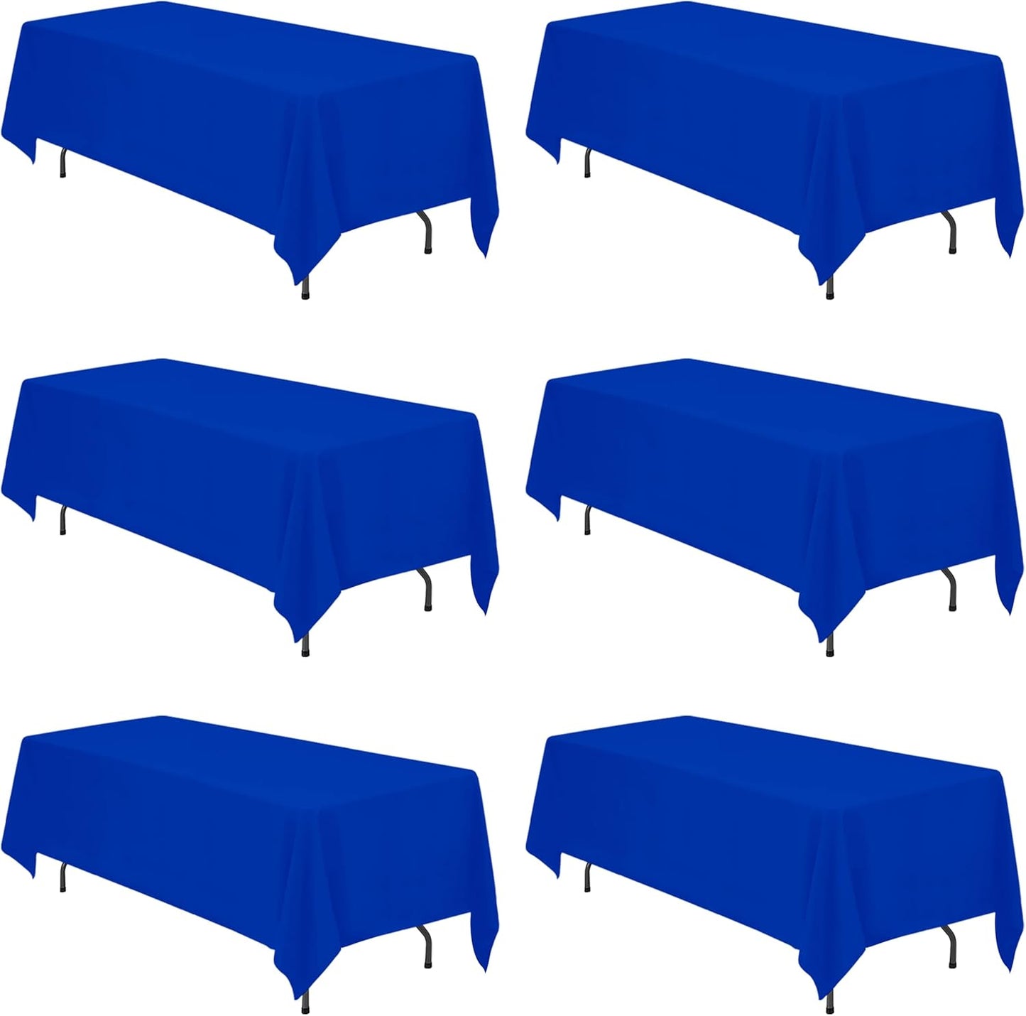 BRILLMAX 6 Pack Royal Blue Tablecloths 70 x 120 Inch for 6ft or 8ft Rectangle Tables - Rectangular Bulk Linen Polyester Fabric Washable Cloth Cover for Wedding Reception Banquet Birthday Party