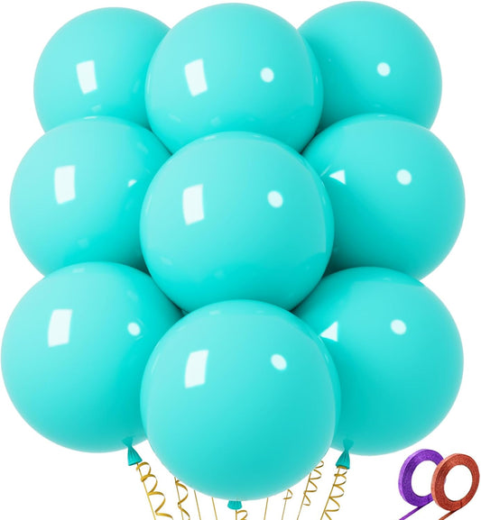 32Pcs Teal Blue Big Balloons 18 Inch, Round Large Blue Latex Party Balloons for Birthday Wedding Decorations.