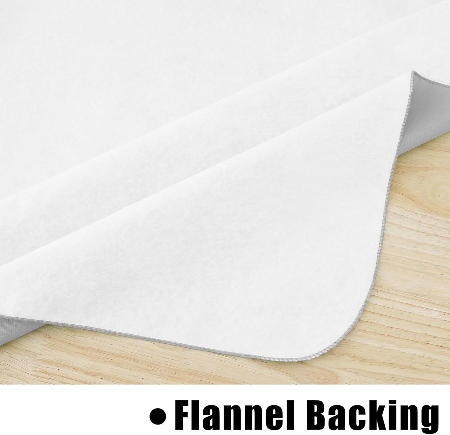 homing Rectangle Vinyl Tablecloth, Waterproof Spillproof Plastic Flannel Backed Table Cloth, Wipe Clean Table Cover for Dining, Buffet Parties and Camping (Light Grey, 60" x 120")