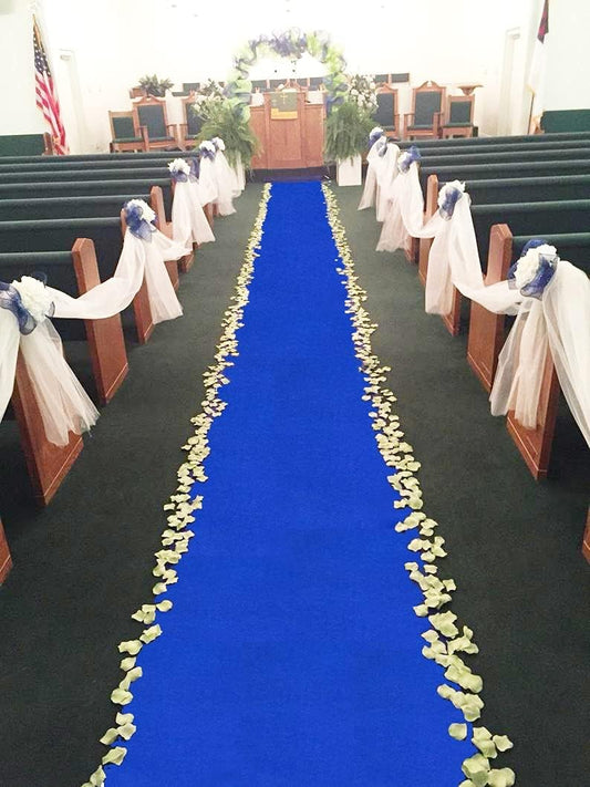 Royal Blue Aisle Runners Wedding Accessories Aisle Runner Carpet Rugs for Step and Repeat Display, Ceremony Parties and Events Indoor or Outdoor Decoration 24 Inch Wide x 30 feet Long