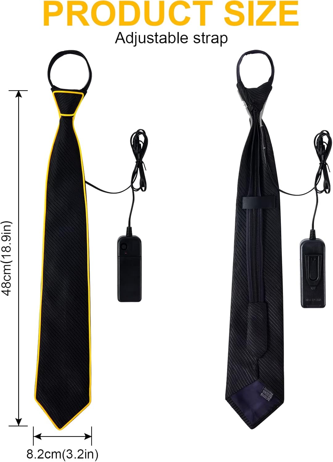 Ainiv Light Up Neckties Bowties Suspenders LED Party Supplies Glow in the Dark Adjustable for Women and Men Parties