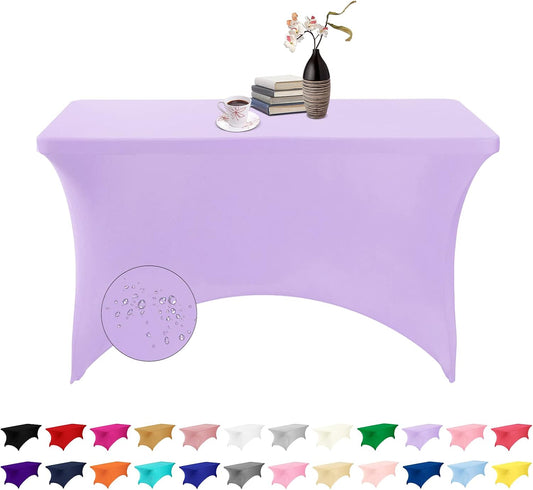Spandex 4ft Waterproof Table Cover for Party,Wedding, Banquet, and Events(Lavender)