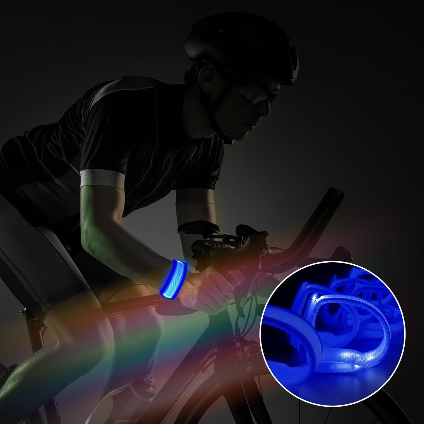 M.best 8pcs LED Light Up Bracelets Glow Flashing Wristbands Glow in The Dark Party Supplies for Wedding, Raves, Concert, Camping,Sporting Events, Party Blue