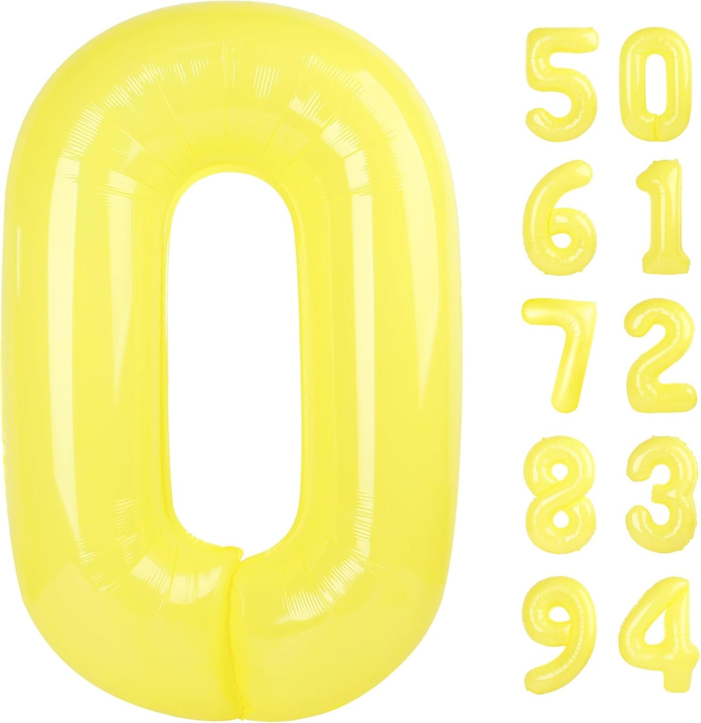 Yellow Number Balloon 40 Inch, 0 Number Balloons, 10 20 30 40 50 Numbers Balloon Birthday Decorations, Party Supplies for Women