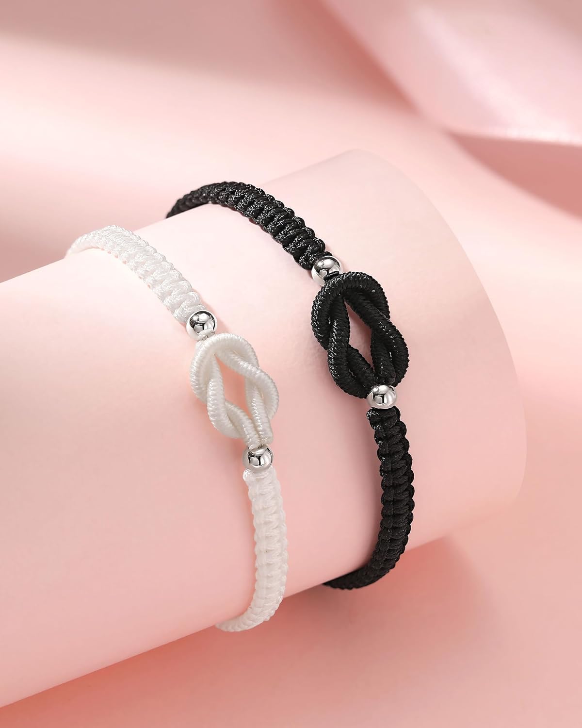 UNGENT THEM Pinky Promise Knot Couples Bracelets Anniversary Christmas Valentines I Love You Gifts for Boyfriend Girlfriend Women Men