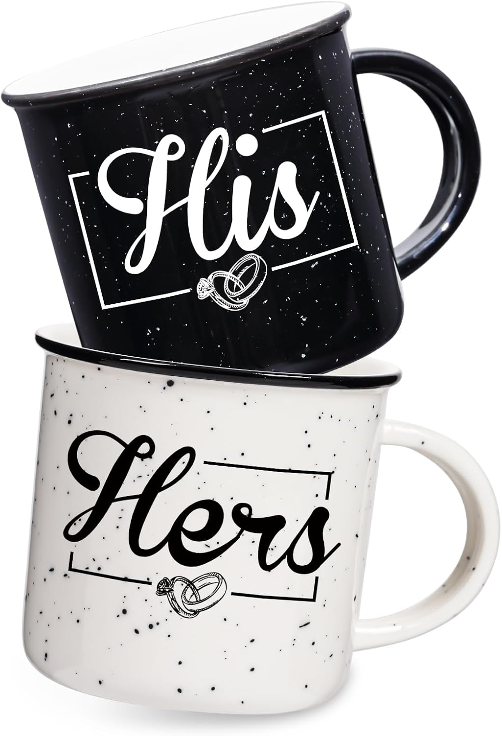 His and Hers Mugs Set Of 2 Coffee Mug 10 Ounce, Wedding and Bridal Shower Gift, His and Hers Gifts, Engagement Couple Mug Cup Gift for Bride and Groom,Thanksgiving and Christmas Gifts