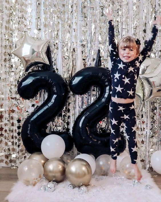 Black Number 10 Balloon 40 inch, 10 Number Balloons, 10th Black Birthday Decorations, 10 Year Old Girls Boys Party Supplies