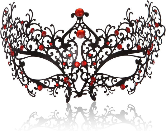MYMENU Masquerade Mask for Women Shiny Rhinestone Metal Mask Venetian Mask for Party Prom Ball