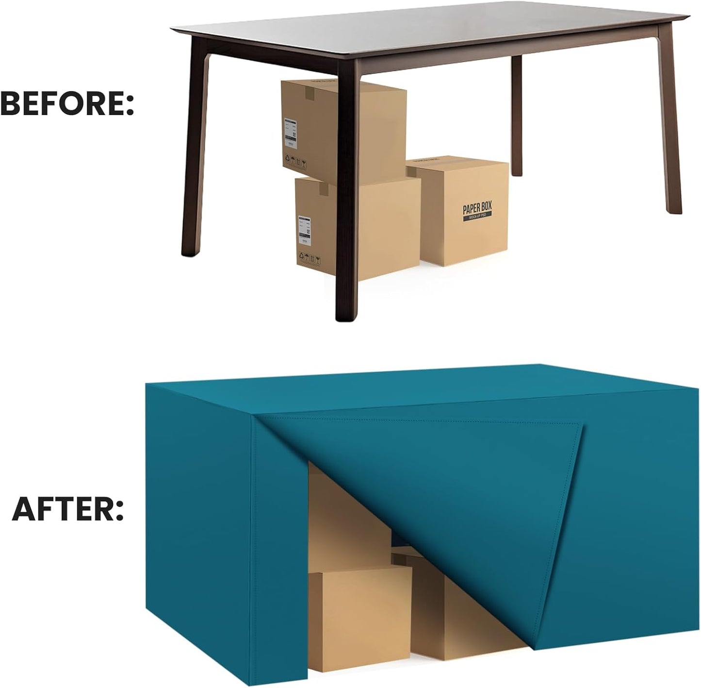 Ascoza 2 Pack Fitted Tablecloth for 4 Foot Rectangle 48 x 24 Inch Caribbean Blue Table Covers Water Resistant Polyester Cloth for Folding, Parties,Display, Trade Show (Caribbean Blue)