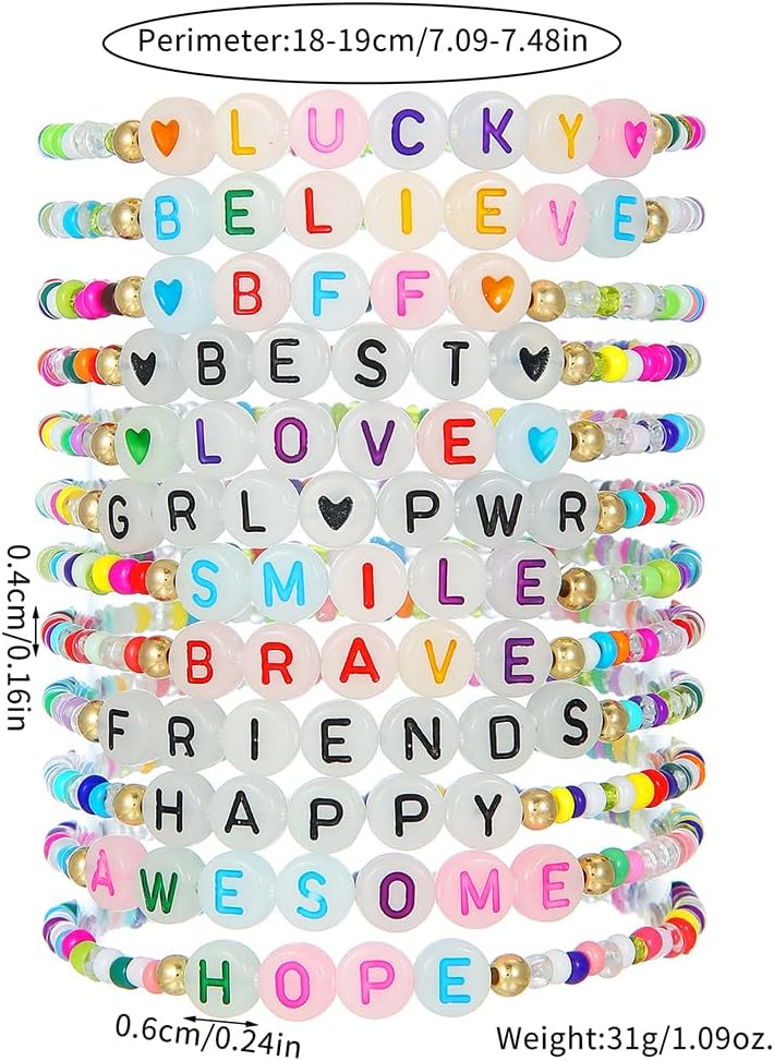 Heishi Surfer Clay Bead Bracelets Set for Women - Preppy Smile Evil Eye Beaded Stretch Bracelets Elastic Layering Friendship Bracelets- Stackable Boho Disc Summer Jewelry Set