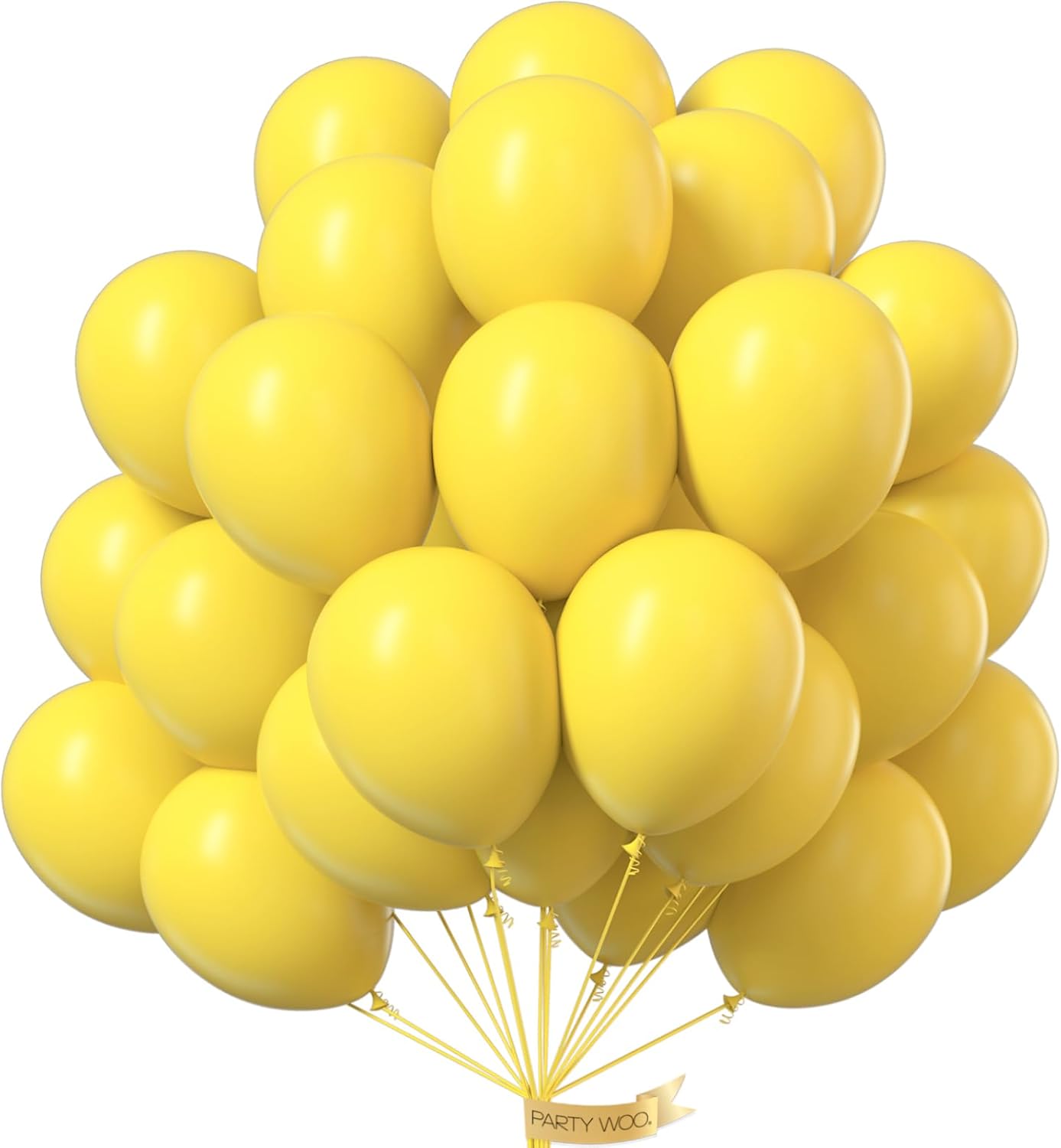 PartyWoo Yellow Balloons, 50 pcs 12 Inch Matte Yellow Balloons, Yellow Latex Balloons for Balloon Garland Balloon Arch as Party Decorations, Birthday Decorations, Baby Shower Decorations, Yellow-Y55
