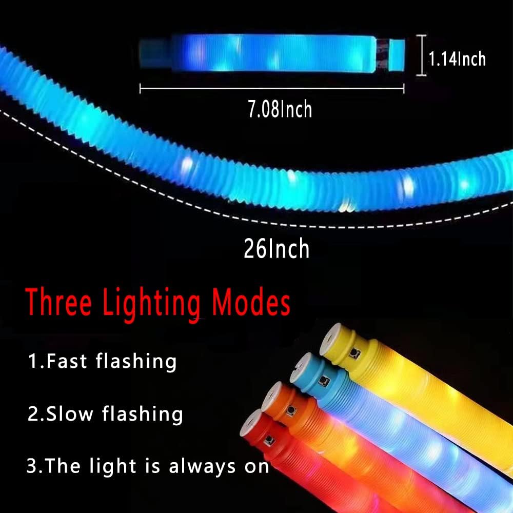 12PCS Multicolor Light Up Glow Necklaces Bracelets Party Favors Accessories for , Glow Sticks Pop Tubes for kids,Glow Birthday Camping Wedding Party Supplies Decorations for Boys Girls