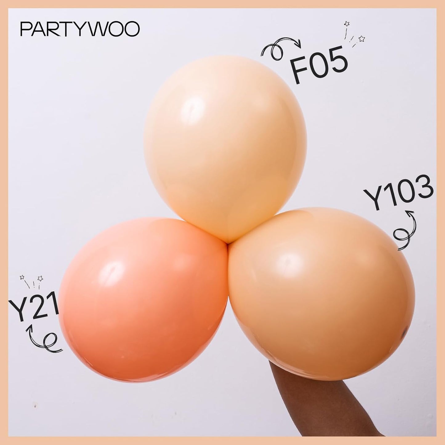 PartyWoo Nude Balloons 50 pcs 12 Inch Beige Apricot Cream Boho Latex Neutral Helium Balloons for Thanksgiving Graduation Baby Shower Boho Theme Birthday Party Decorations Nude-Y103