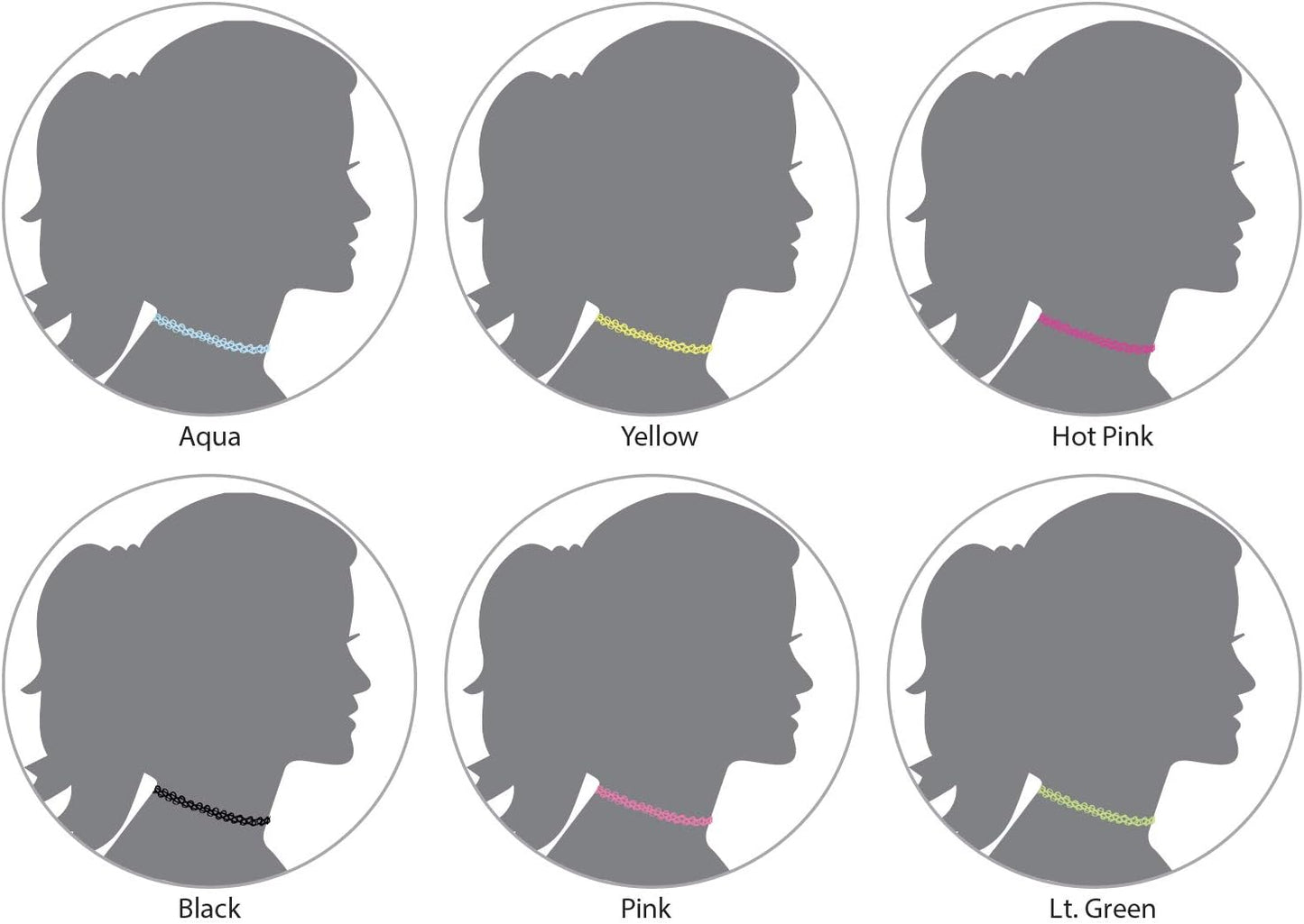 BodyJ4You 12PC Tattoo Choker Necklace - 90s Accessories 2000s Jewelry Y2K Fashion Vintage Trendy - Rainbow Goth Black Pink Green Blue White - Adjustable Stretchy Elastic Necklace Summer Vacation Set