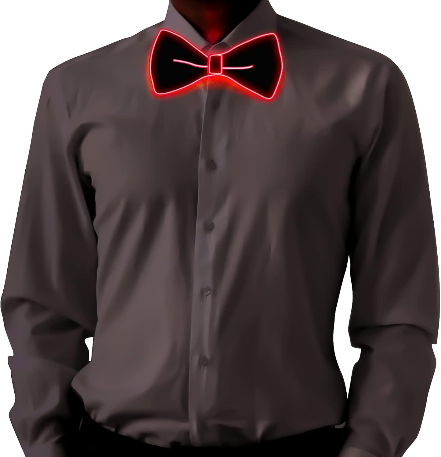 Ainiv Light Up Neckties Bowties Suspenders LED Party Supplies Glow in the Dark Adjustable for Women and Men Parties