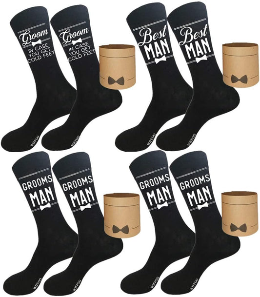 Groomsman Gifts For Men Wedding Gifts Novelty Socks Funny Proposal Gifts Groom Bestman 100% Cotton Crew Socks