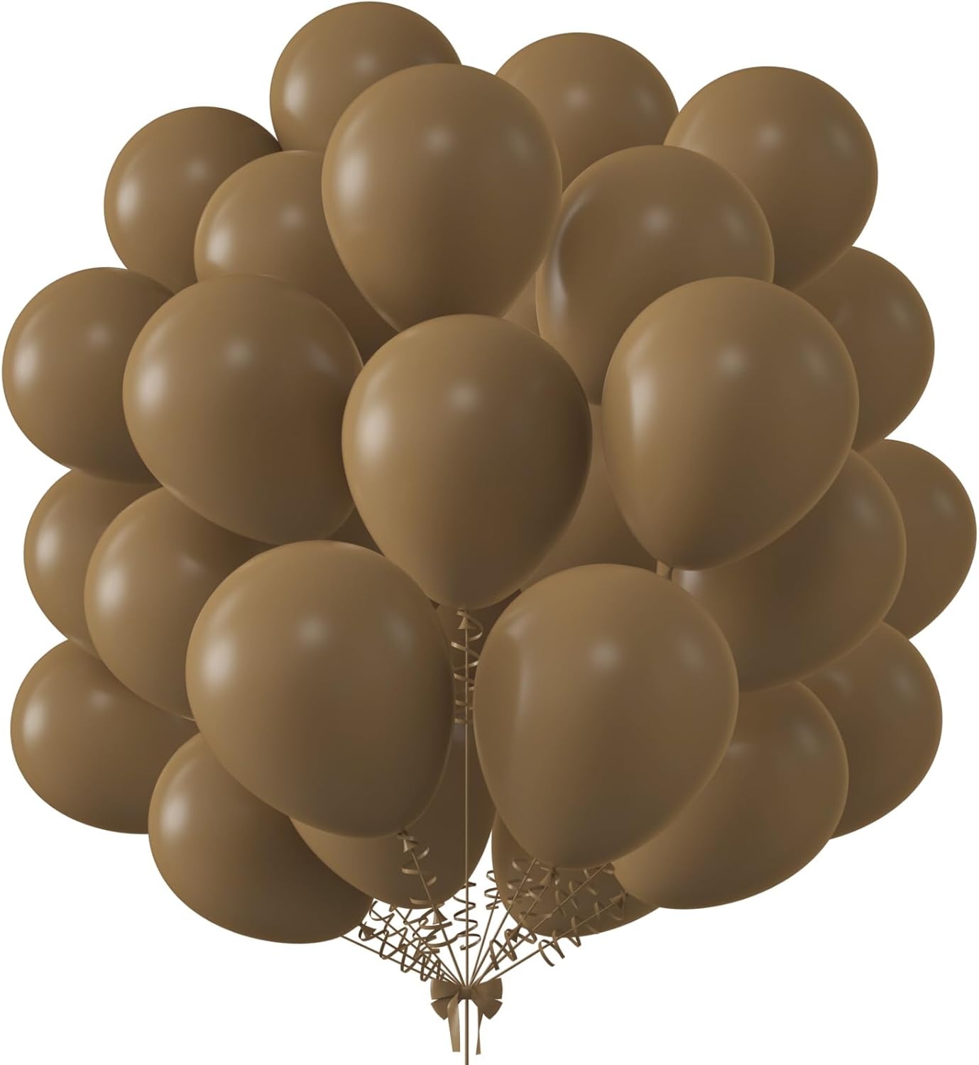 KALOR 12 Inch Retro Brown Balloons, 50 Pcs Latex Helium Balloons for Kid's Birthday Party, Baby Shower, Wedding, Graduate Party Decorations