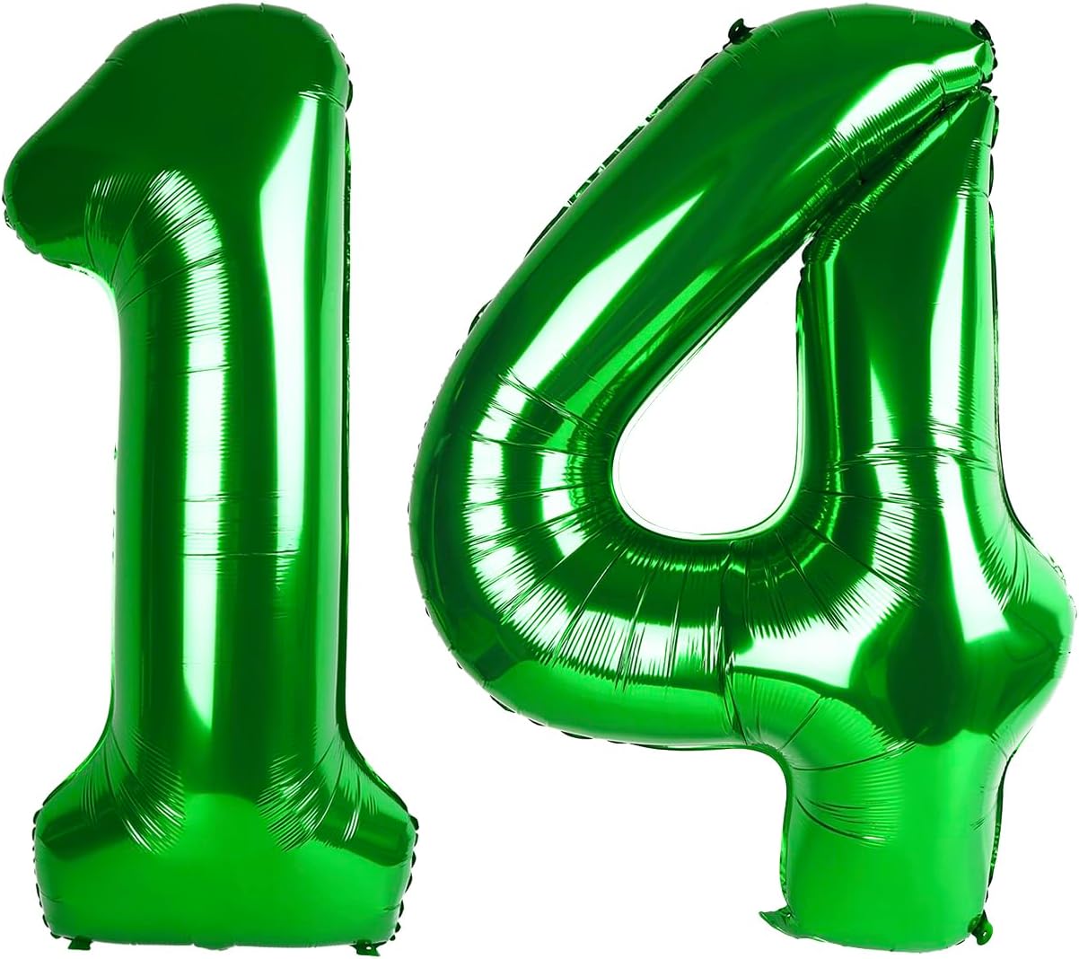 Green Number 14 Balloon 40 inch, 14 Number Balloons, 14th Green Birthday Decorations, 14 Year Old Girls Boys Party Supplies, St. Patrick's Day Games Theme Birthday Decorations
