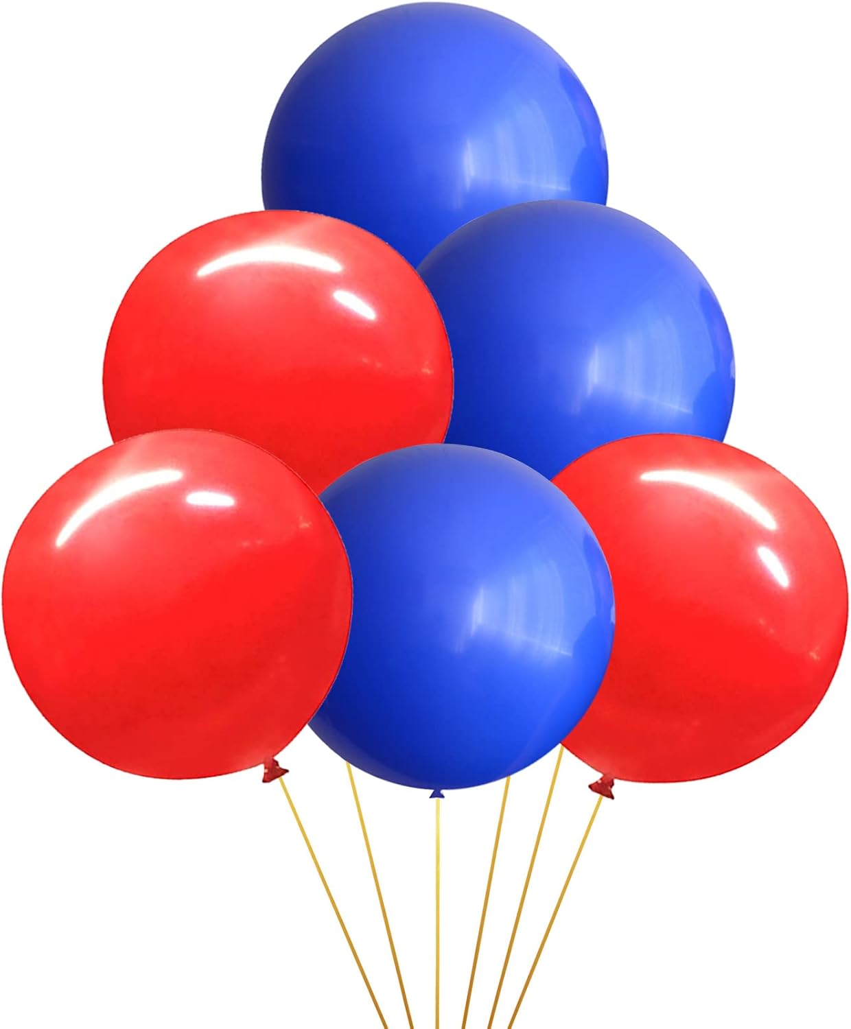 24 Inch Latex Round Balloons 10 Pack Red and Royal Blue Thick Giant Balloons for Photo Shoot Wedding Baby Shower Birthday Party Decorations by IN-JOOYAA