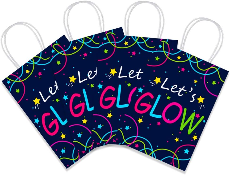 Glow in the Dark Gift Bags, Creative Unique Party Favor Bags Treat Bags for Birthday Party Supplies(12pcs)