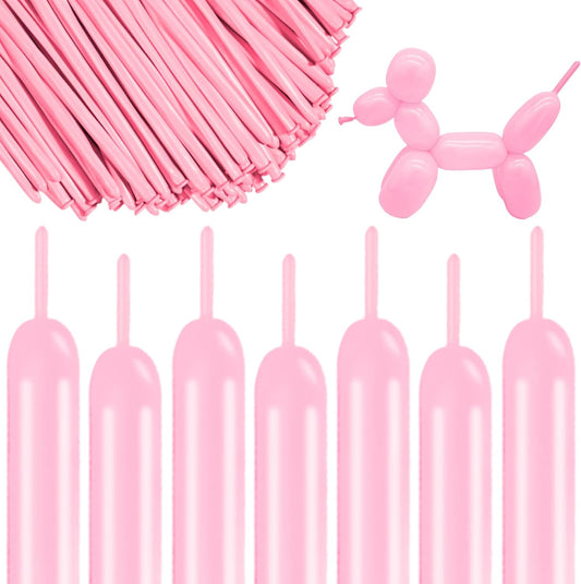 260 Long Balloons 100 Pack Pastel Pink Twisting Animal Balloons Thickening Latex Modeling Long Magic Balloons for Animal Model Weddings Birthdays Festival Party Decorations