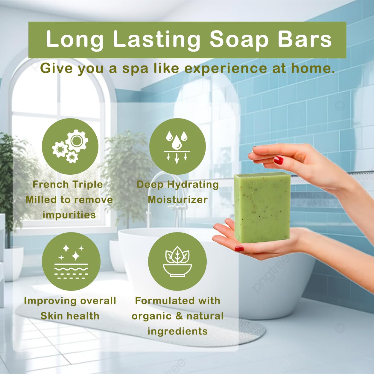 Lemon Myrtle Scented Natural Soap Bars (12 Bars), 3.5oz Moisturizing French Triple Milled Soap Bars Enriched with Shea Butter - Pure Plant Oil Bath & Body Bars