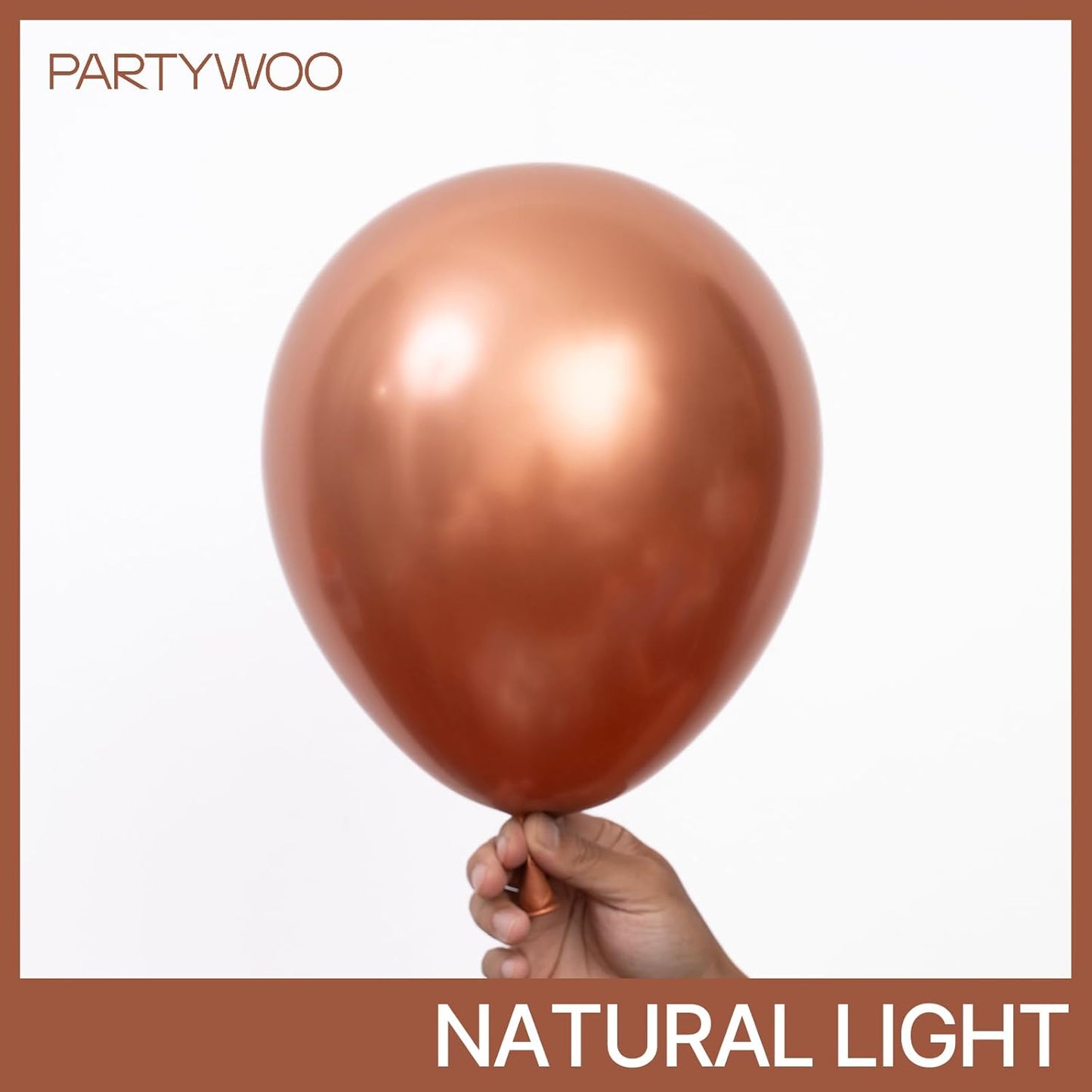 PartyWoo Metallic Copper Balloons 50 pcs 12 Inch Chrome Copper Fall Brown Balloons for Graduation Baby Shower Gender Reveal Engagement New Year Thanksgiving Birthday Party Decorations Copper-G115