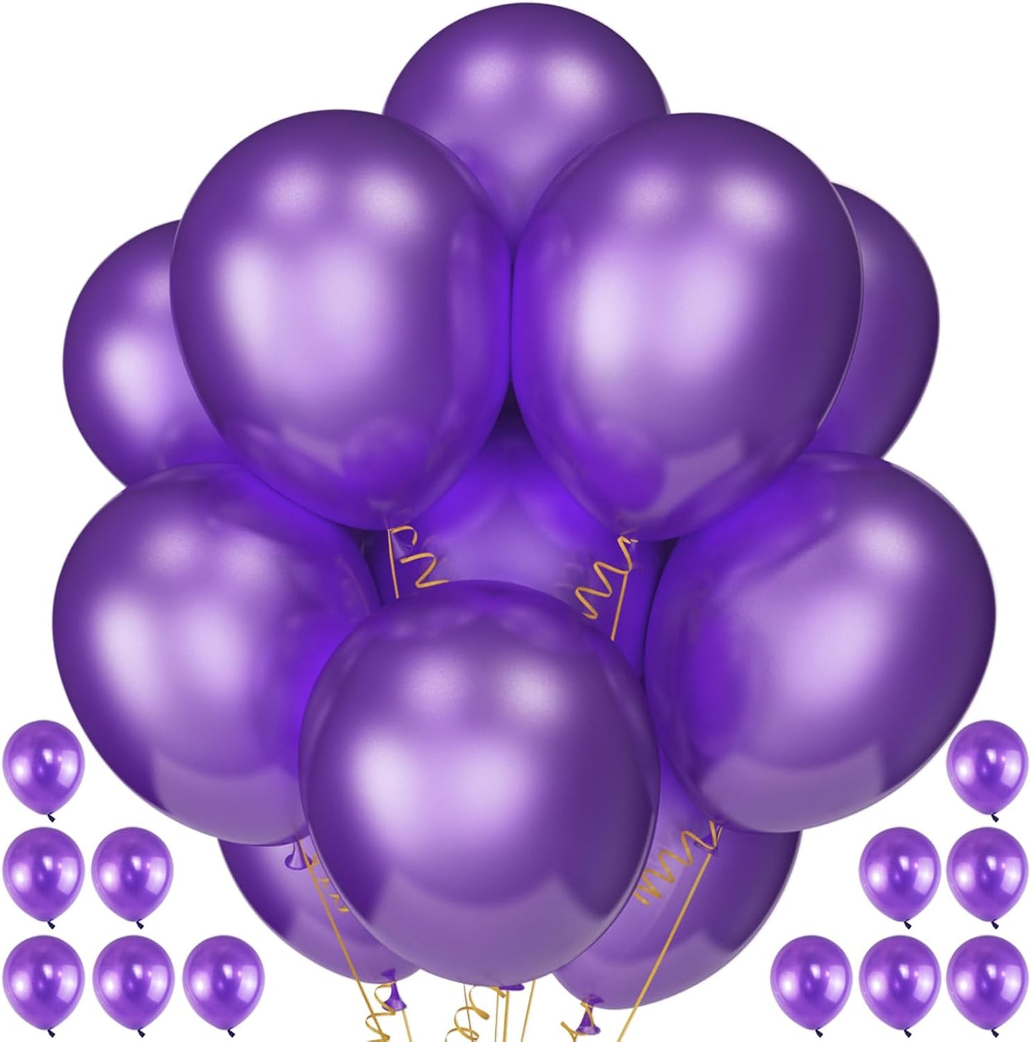 120 Pack Pearl Purple Balloons, Bright 12 inch Royal Purple Latex Party Balloons for Birthday Wedding Baby Shower Halloween.