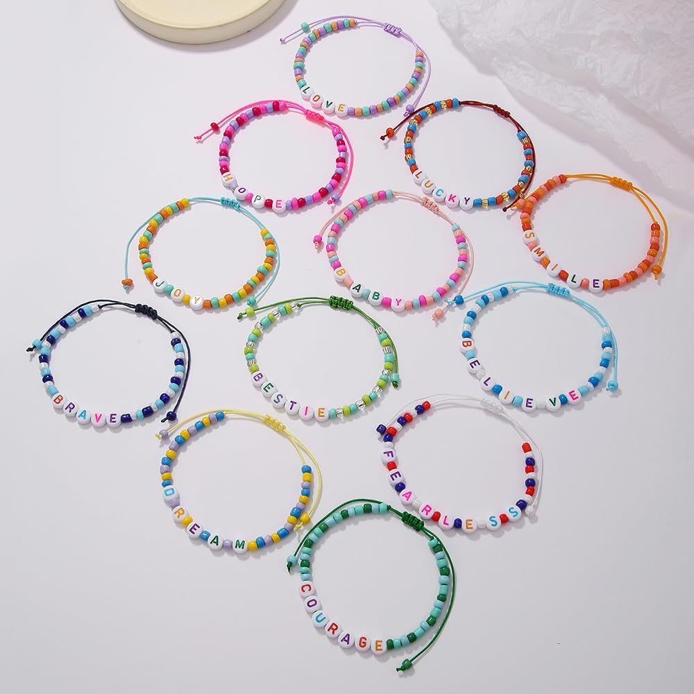 Heishi Surfer Clay Bead Bracelets Set for Women - Preppy Smile Evil Eye Beaded Stretch Bracelets Elastic Layering Friendship Bracelets- Stackable Boho Disc Summer Jewelry Set