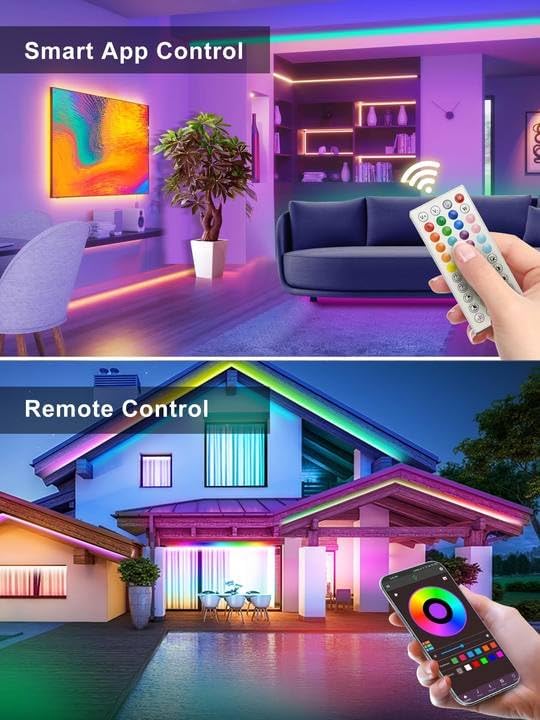 100ft RGB LED Neon Rope Lights with App, Remote Control, IP65 Waterproof Neon Light Strip Outdoor Indoor, DIY Design Flexible Led Strip Lights for Bedroom Essentials, Gaming Accessories