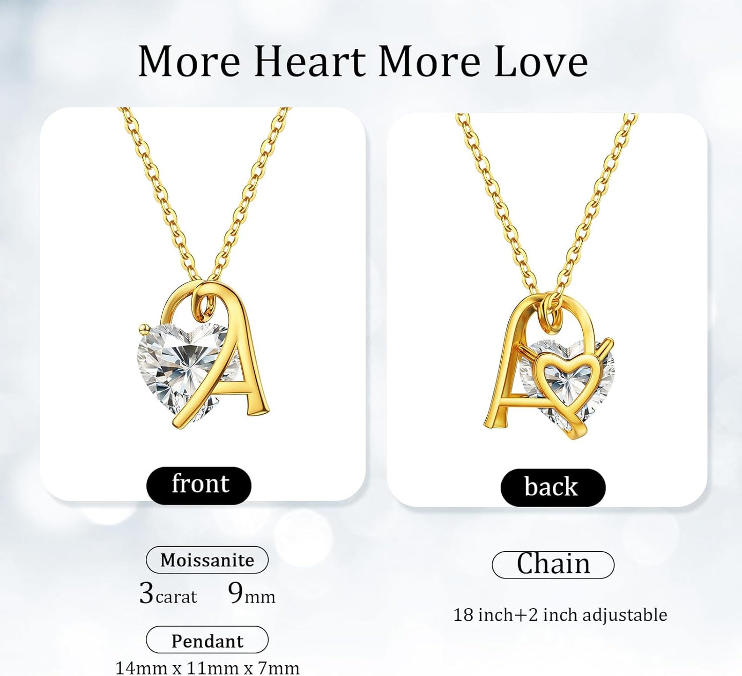 ForeverLove Heart Necklaces for Women, 4-2 Carats Heartshap Moissanite, Silver Pendant Jewelry, Anniversary Birthday Gifts for Wife, Girlfriend, Daughter, Mom