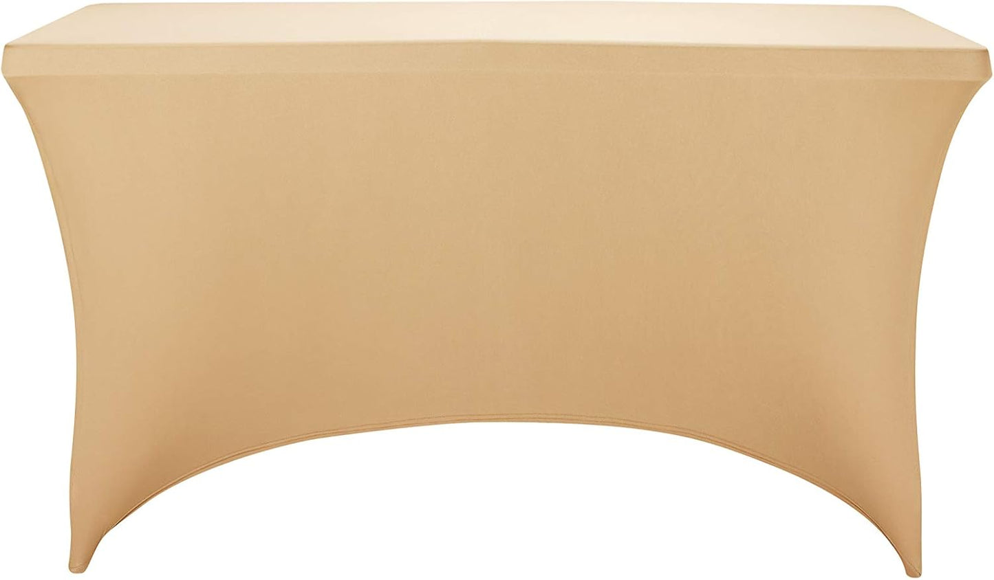 LZY Spandex Fitted Stretch Table Cover for 4ft or 6ft or 8ft Folding Table, Rectangular Cocktail Tablecloth, Perfect for Party or Banquet