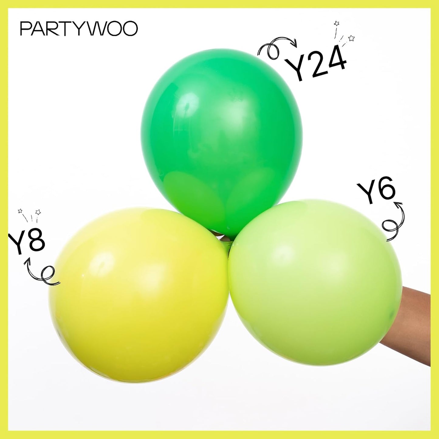 PartyWoo Lime Green Balloons 50 pcs 12 Inch Balloons for Graduation Halloween Safari Jungle Dinosaur Baby Shower Birthday Summer Party Decorations Green-Y8