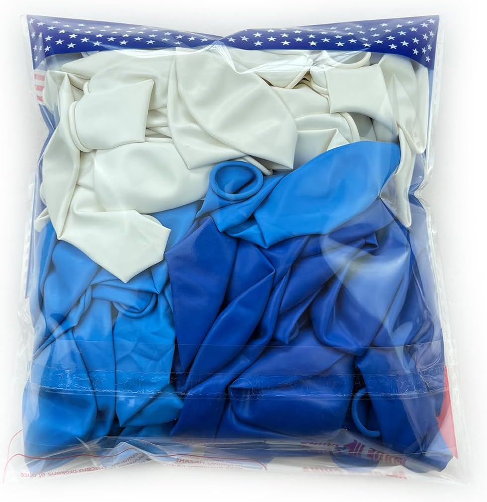 KADBANER White Blue Light Blue Balloons,100 Pack 12 Inch Latex Balloons