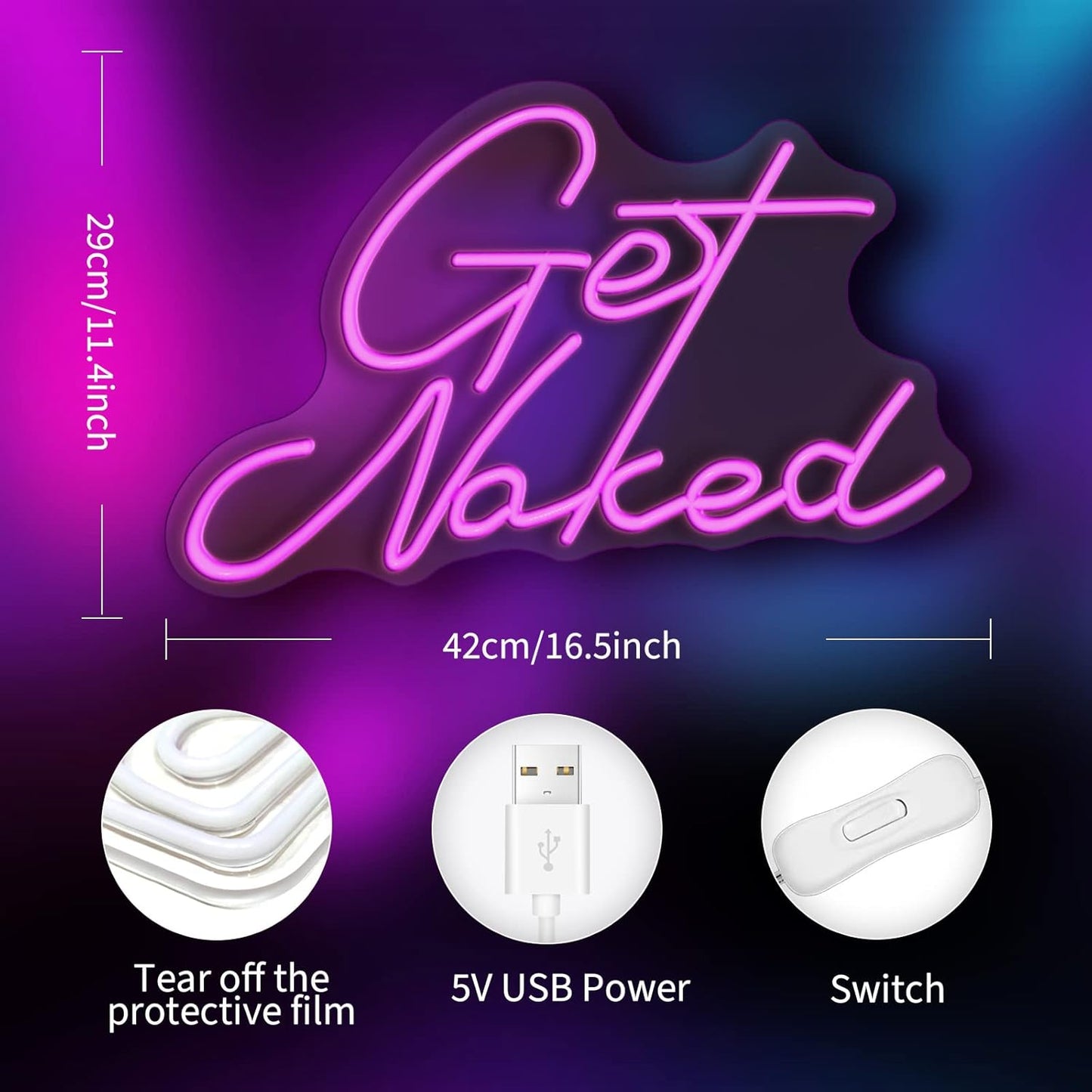 Neon Signs for Wall Decor Pink LED Light Sign for Preppy Room Decor Light Up Sign for Birthday Party Decoration USB Powered