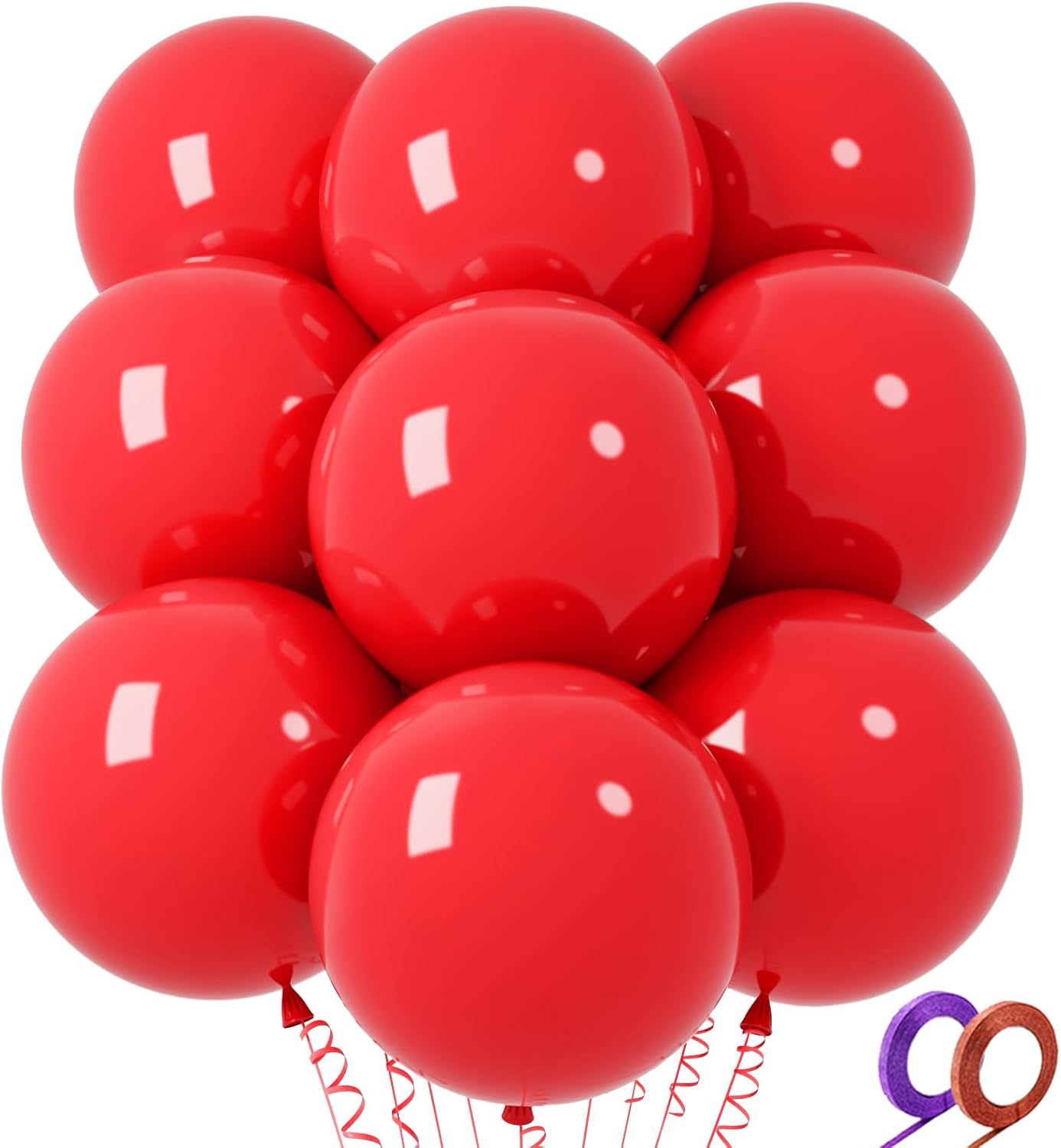 32Pcs Red Big Balloons 18 Inch, Round Large Latex Party Balloons for Birthday Wedding Decorations. (red)