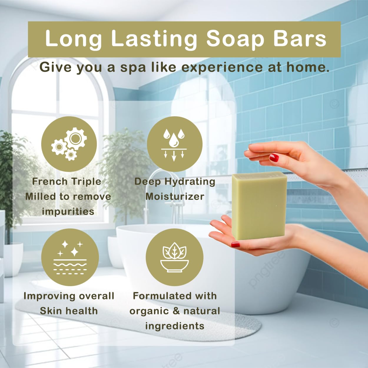 Simple Scents Australia French Pear Scented Natural Soap Bars (12 Bars), 3.5oz Moisturizing French Triple Milled Soap Bars Enriched with Shea Butter - Pure Plant Oil Bath & Body Bars