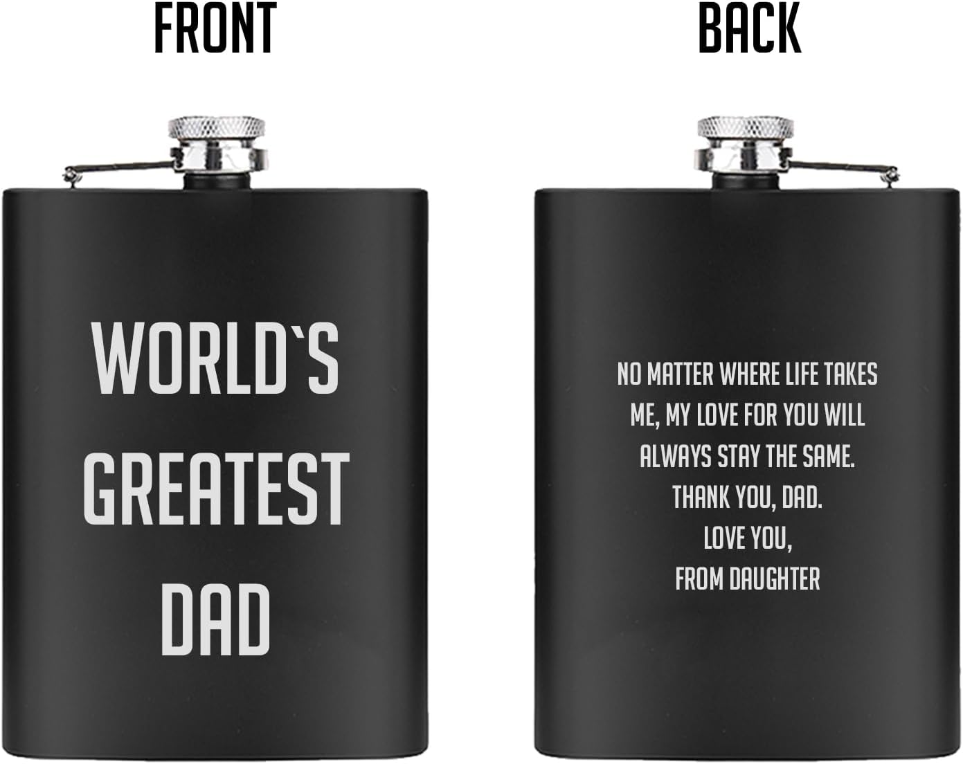 ELEGANTPARK Personalized Gifts for Men Custom Flask Engraved Any Text Bachelor Christmas Wedding Gifts for Him Boyfriend Husband Father Stainless Steel Hip Flasks for Liquor