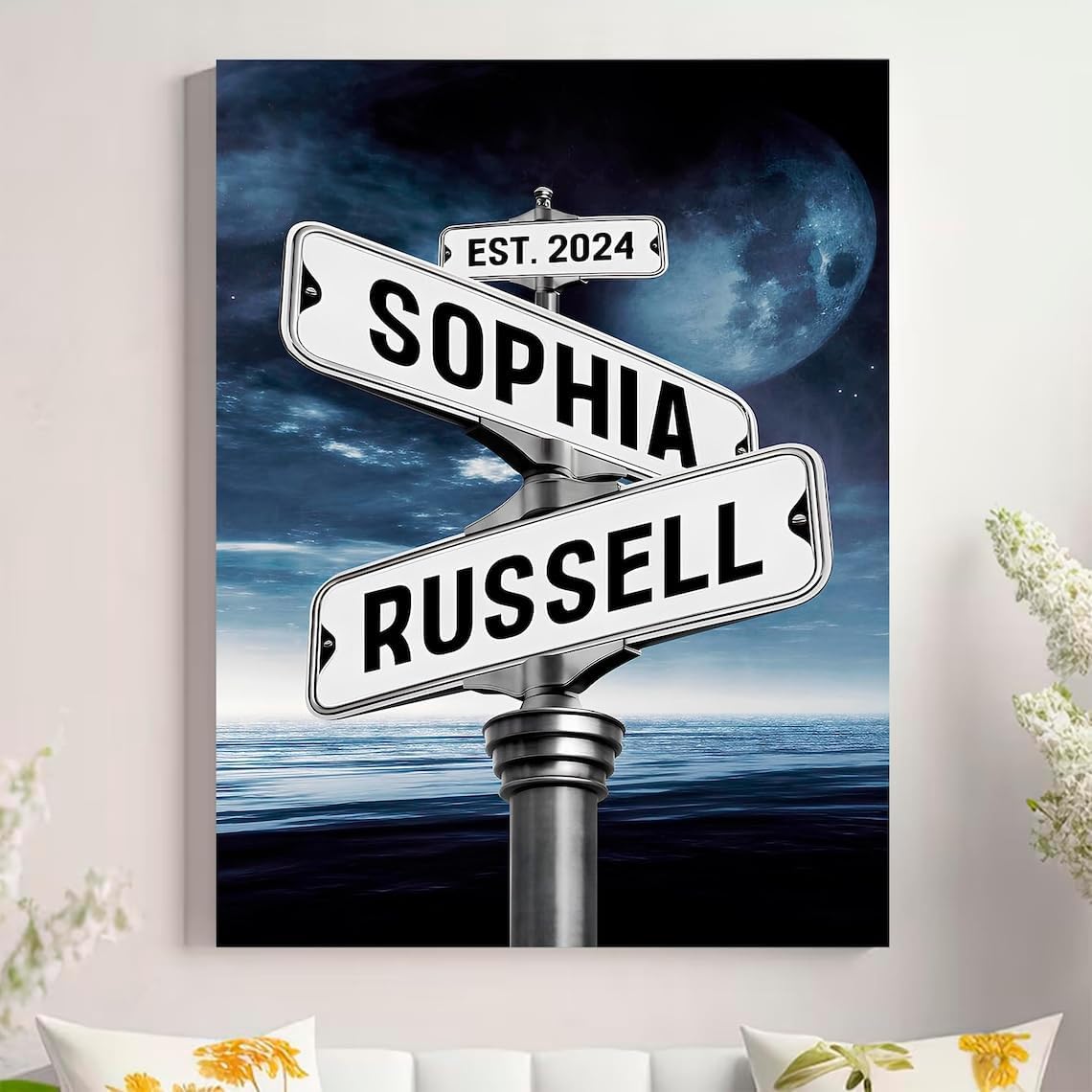 Personalized Crossroad Couples Street Sign Vintage Customize Name And Date Valentine's Day Christmas Birthday Wedding Anniversary Engagement Gifts For Him Her Boyfriend Girlfriend Wife Husband #3