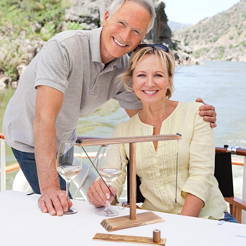 Ring Toss Game, Ring Throwing Game with Shot Put, Hook and Ring Throwing Game for Adults Kids, Fun Hook and Ring Game with Ladder